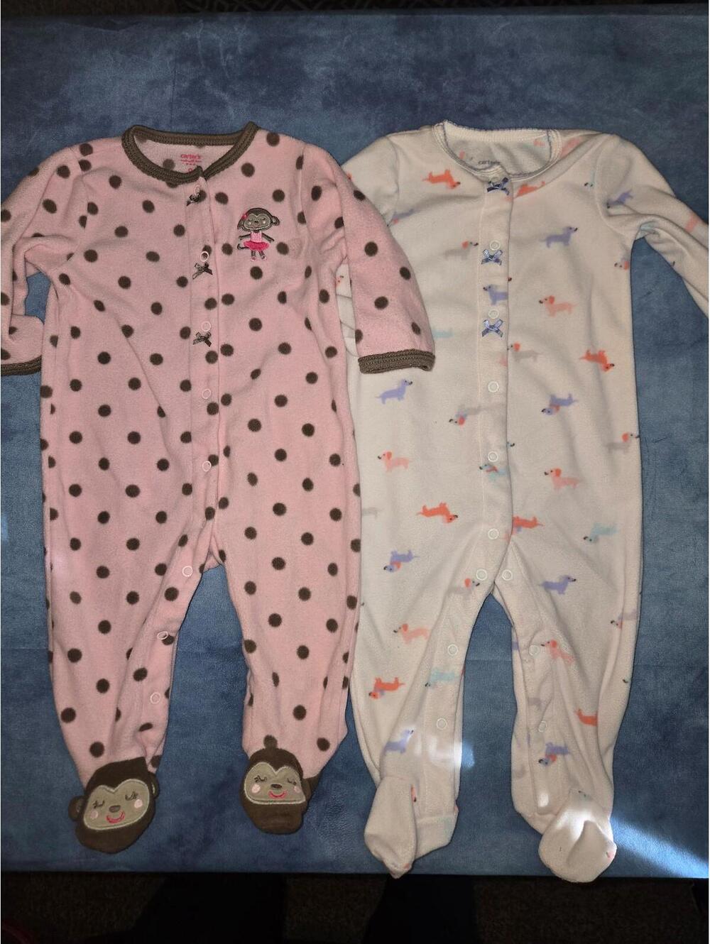 Girls 9 month fleece sleepers